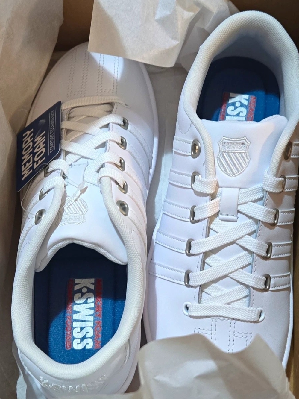 K-Swiss White Court Pro II CMF Memory Foam Shoes